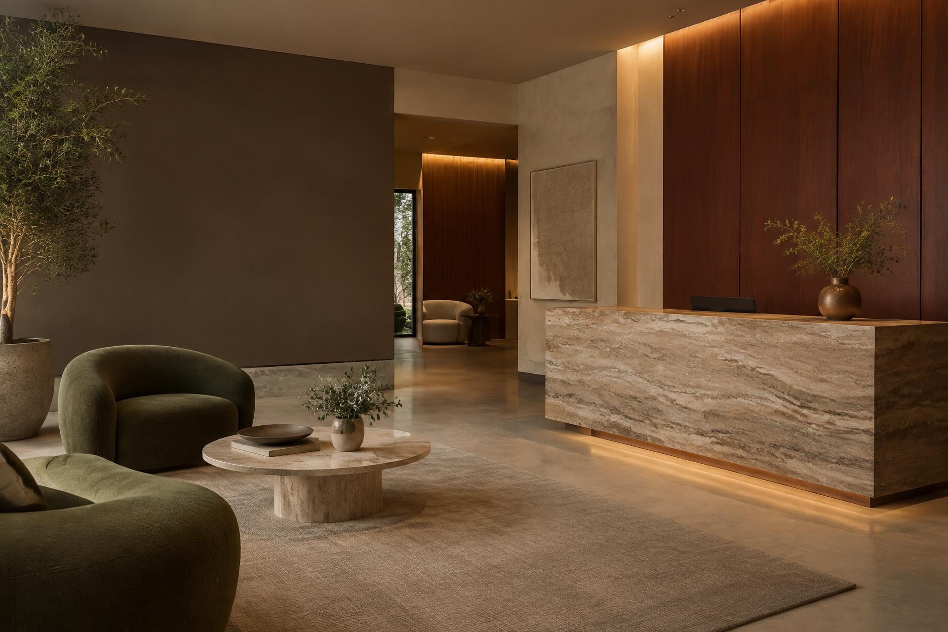 Ambiente sofisticado e contemporâneo da ACR Clínica